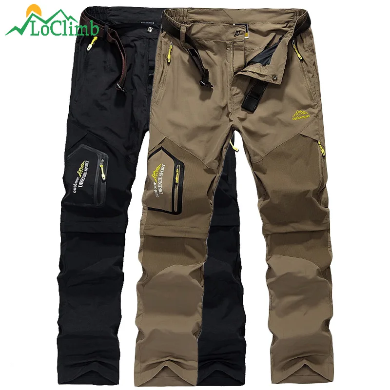 LoClimb Removable Quick Dry Camping Hiking Pants Men Mountain Climbing