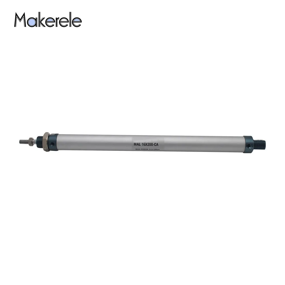 

MAL16-200-CA Double Acting Type Aluminum Alloy Cylinder 16mm Bore Fishtailing Shape Cylinders Mini Pneumatic Cylinder