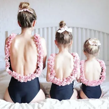 

Mother daughter matching Swimsuits 3D floral family outfit