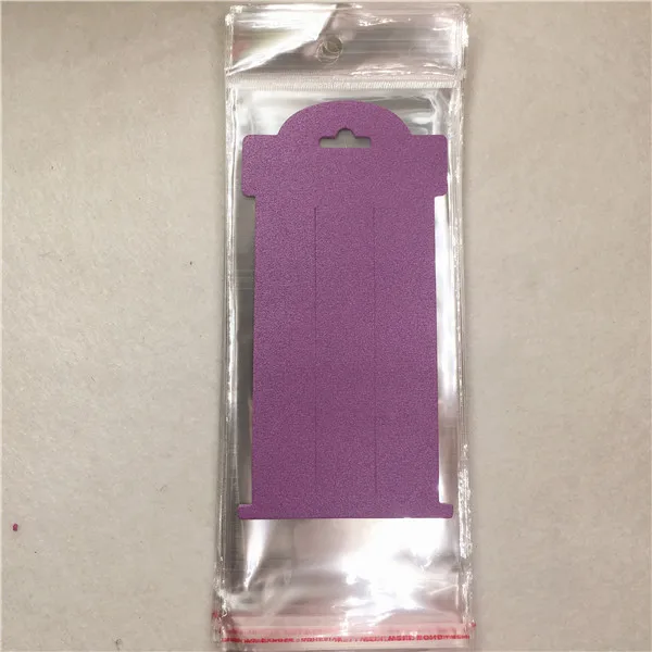 100 шт. крафт Бумага тканые волосы на заколках для наращивания когти Упаковка карт мульти цветная шпилька/аксессуар дисплеи ювелирных изделий карта 16x8 см - Цвет: Purple with OPP