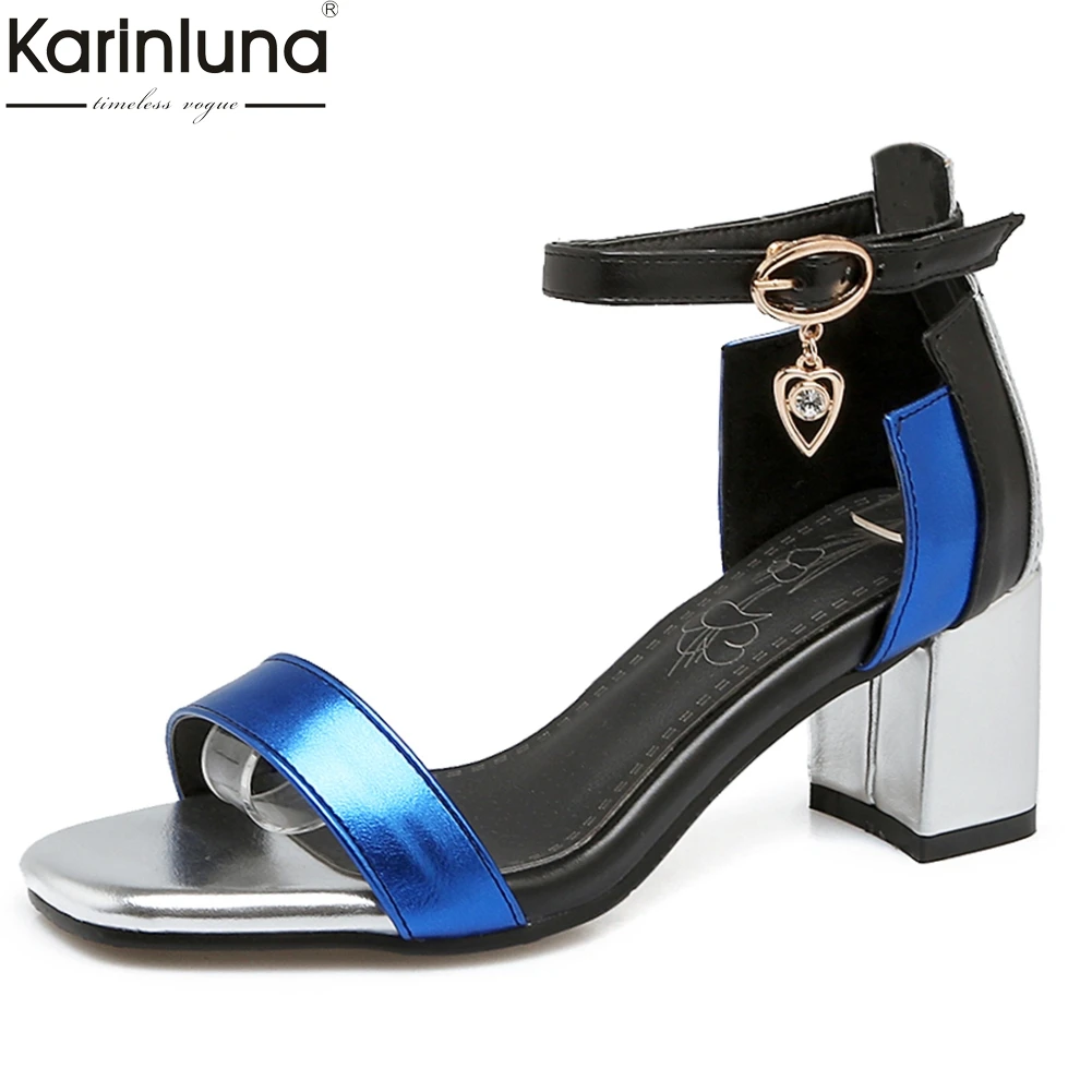 

2019 fashion glitter Peep Toe Sandals Woman Summer ankel Strap high Heel Sandals Woman Shoes Women big Size 31-48