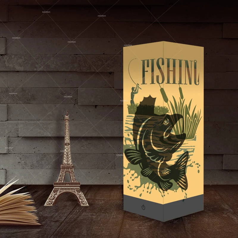 Fishing Addiction 3D Go Night Light LED Table Desk Lamp paper ABS Base USB Charger Home Decoration Toy Brithday Xmas Kid | Освещение
