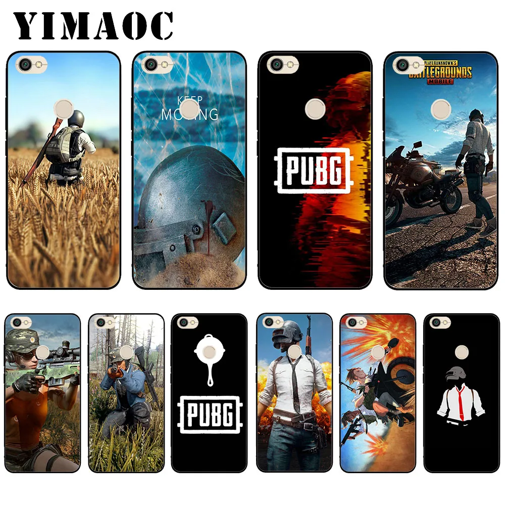 

YIMAOC pubg Luxury Quality Black Soft Silicone Case for Xiaomi Redmi Note 6 Pro 7 Pro S2 Go Cover