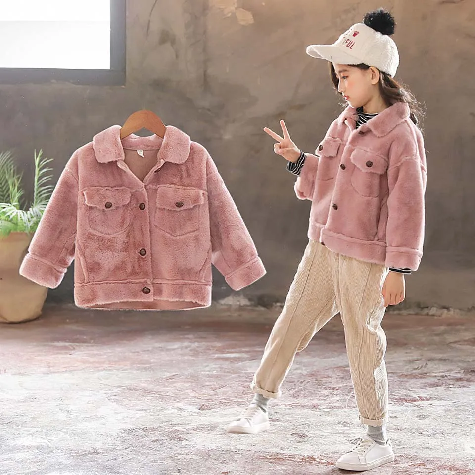 

Girls Jackets and Coats Winter Baby Girls Clothes Faux Fur Fleece Coat Pageant Warm Jacket Baby Hooded Jacket Outerwear