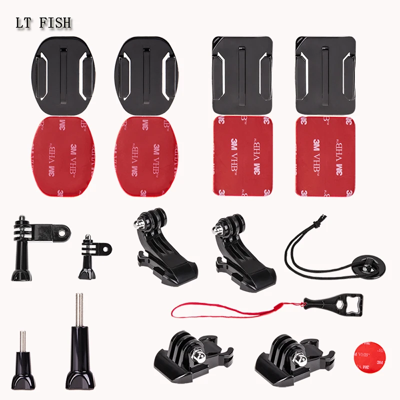 Kopen LT VIS Camera Accessoires Gebogen Platte Mount voor GoPro Hero6 5 Zwart, Hero 5,4, 3,2, 1 APEMAN, SJCAM voor SJ4000 SJ7000 Eken H9R