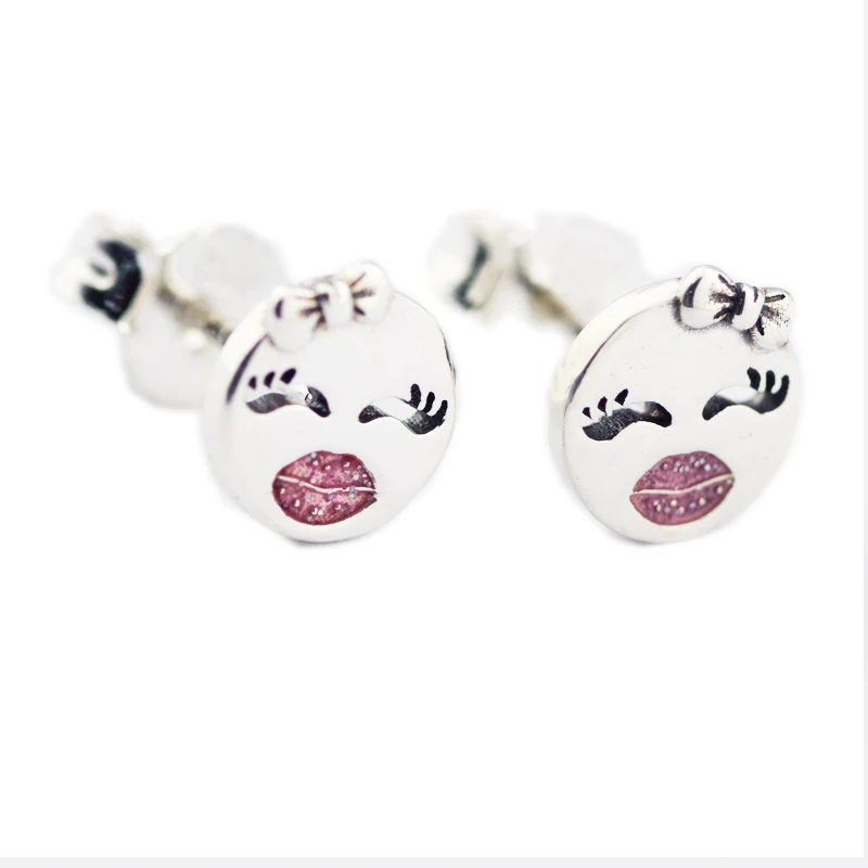 

Earring Playful Winks Stud Earrings Sterling-Silver-Jewelry 100% for Women Luminous Brincos Oorbellen Pendientes