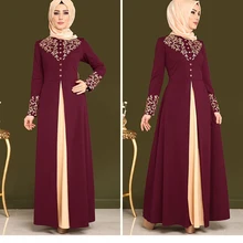 Золотая Тисненая Печать женские мусульманские платья Дубай абайя черный Халат длинный рукав кардиган кафтан элегантный дизайн Макси платья одежда