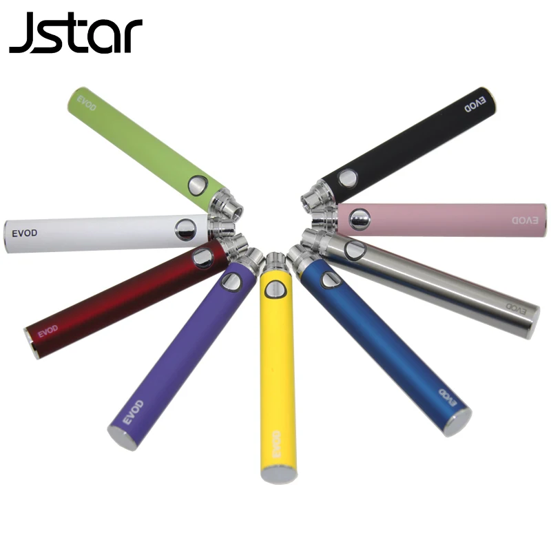 

10pcs/lot Jstar EVOD Battery 650mah 900mah 1100mah EVOD twist ego-t ego-ctwist Battery for MT3 CE4 CE5 CE6 bdc E cig Kit