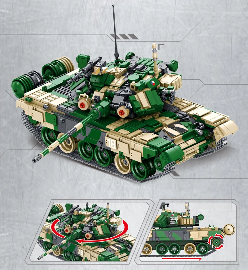 Современной военной России T-90 основной боевой танк moc building block ww2 batisbricks армии minifigs bricsk игрушки коллекция