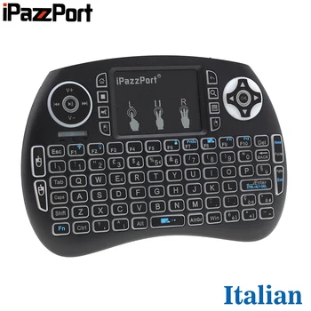 

iPazzPort RGB Backlit Italian Keyboard 2.4GHz Mini Wireless Keyboard Air Mouse with Touchpad for Android TV Box, Mini PC, Laptop