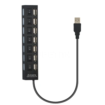 

Kebidu 4 / 7 Port USB HUB Usb 2.0 Hub With On/off Switch Multi Usb Splitter 480 Mbps For MacBook PC Notebook Laptop For Windows