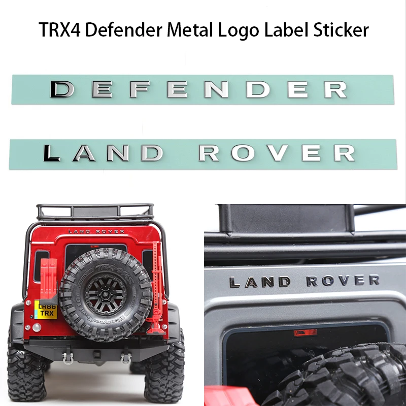 

Free shipping TRX4 Defender Metal Logo Label Sticker for 1/10 RC Crawler Traxxas TRX-4 Trx 4 RC4WD D90 D110