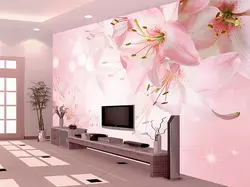 Пользовательские Розовый обои, цветок лилии настенные фрески для гостиной, спальни ТВ стены водонепроницаемый тиснением Papel де Parede