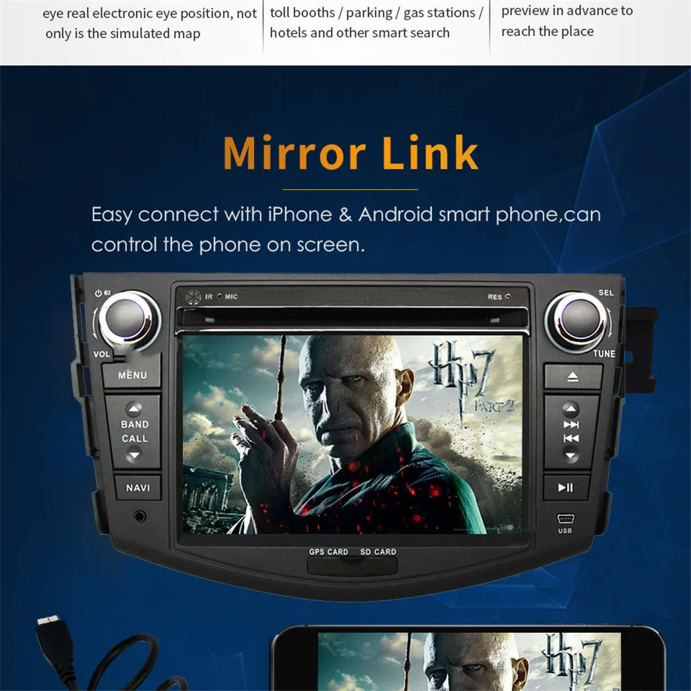 Sale Android 9.1 Car DVD Multimedia Player For Toyota RAV4 Rav 4 2007 2008 2009 2010 2011 2 Din 1024*600 Car GPS Stereo Radio 4