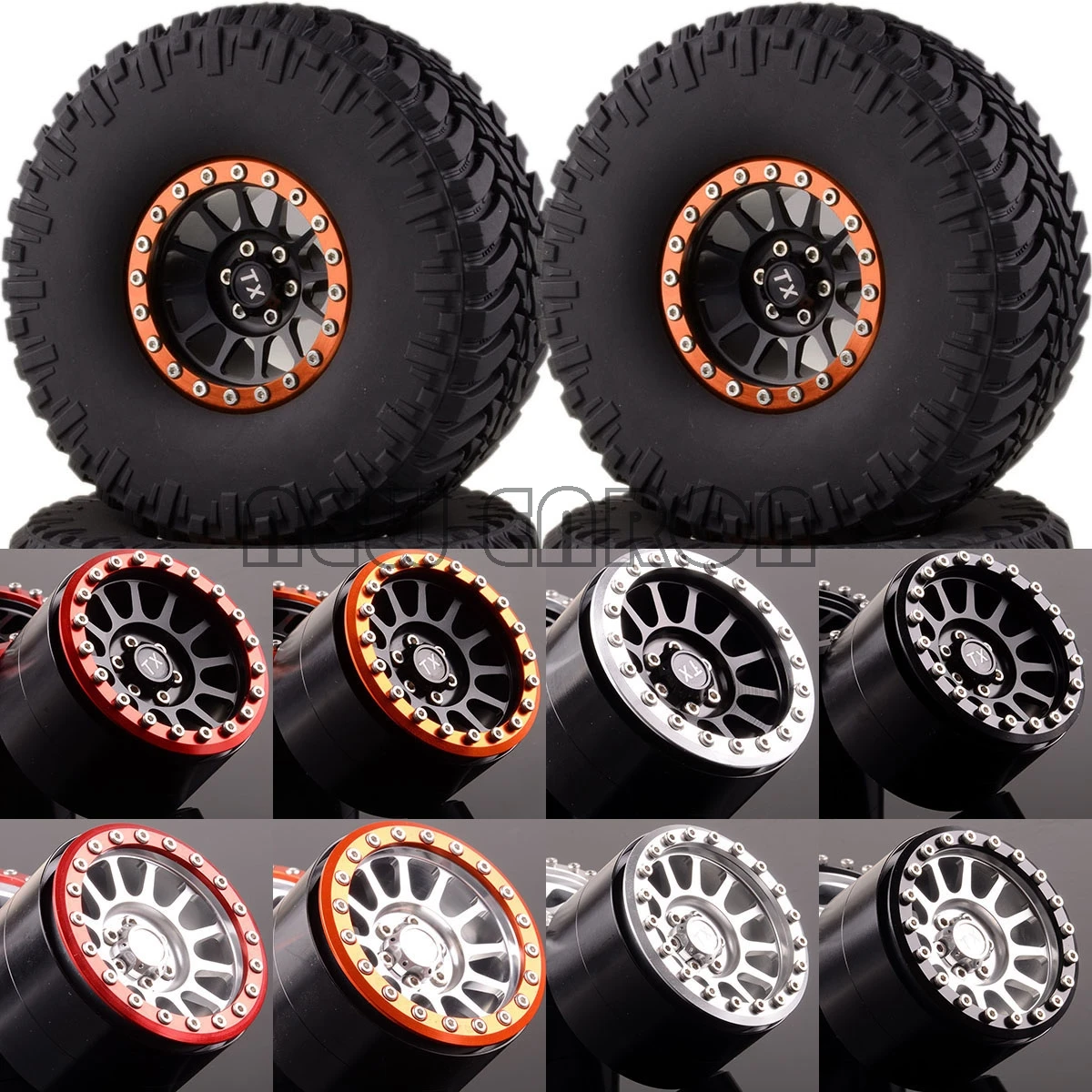 

NEW ENRON RC CAR 1:10 Aluminum 2.2" Beadlock Wheels & Super Swamper TIRES 2022-3033 FOR 1/10 Crawler