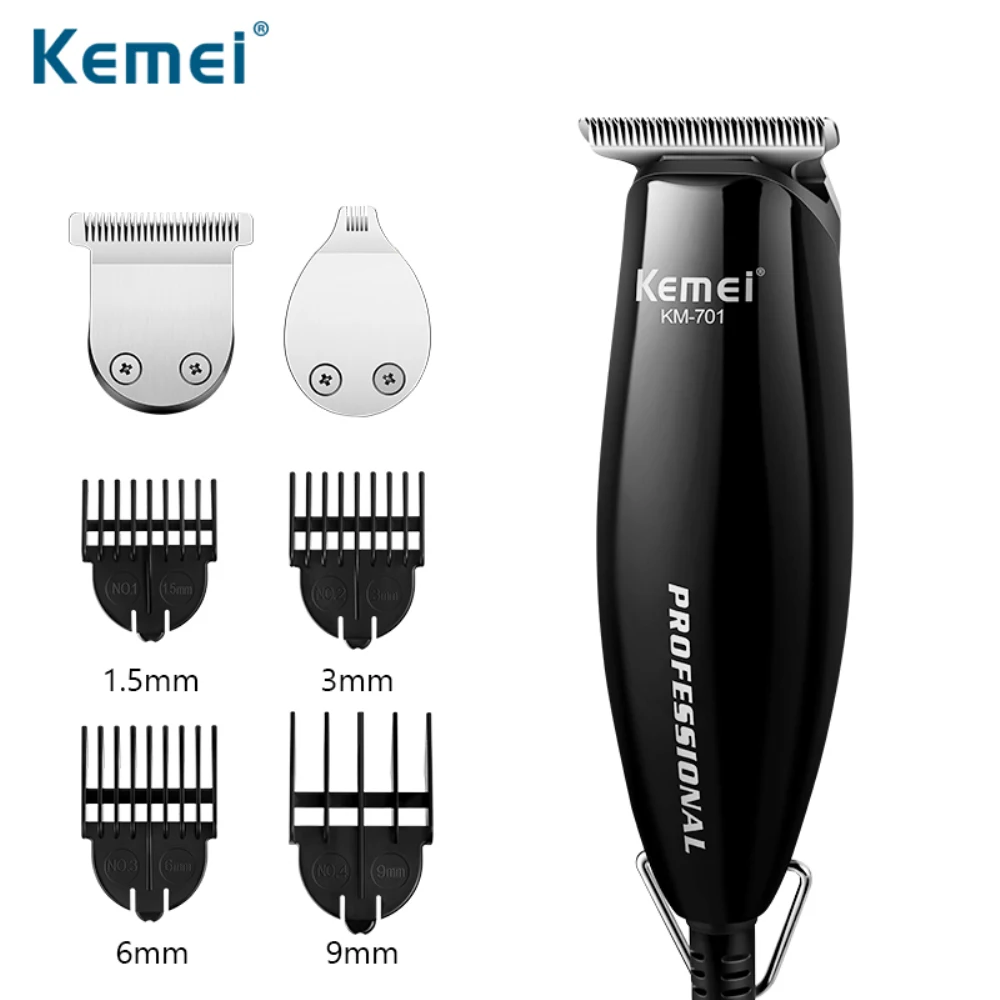 Kemei Slick-back машинка для стрижки волос с проволокой случайных двух различных головок резака и лимит гребни стрижка машина 40D