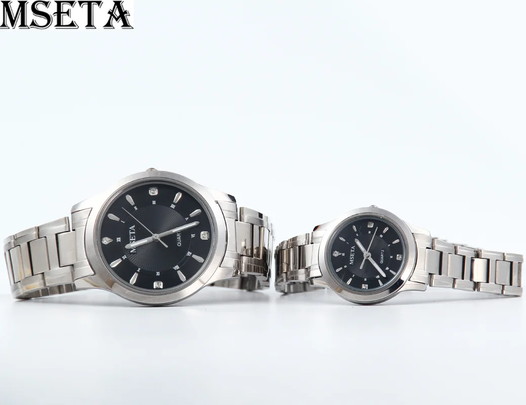 

Men's Watch Women's Watches Quartz Couple Watch Business Matching Watch Casual Full Steel Waterproof Lovers Clock MSETA 5013