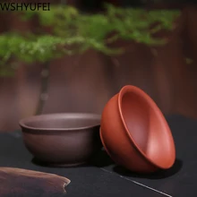 4 шт./лот фиолетовая грязевая чашка 50mll ручная работа фиолетовая грязевая чашка фиолетовая Песочная чаша кунг-фу чай Пион цветок маленькая чашка натуральная руда