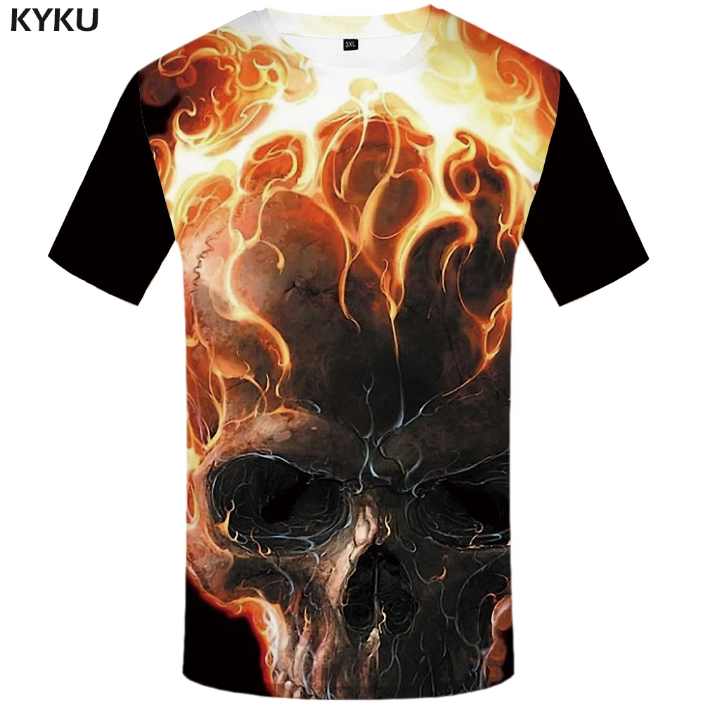 3d футболка с изображением пламени, мужские музыкальные футболки, повседневные Черные футболки, 3d футболка с изображением гитары, металлическая одежда с рисунком аниме, короткий рукав