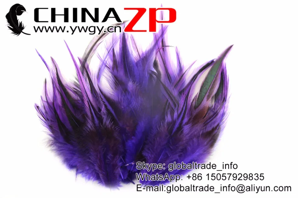 5 Purple Laced Rooster Medium Feathers (7)