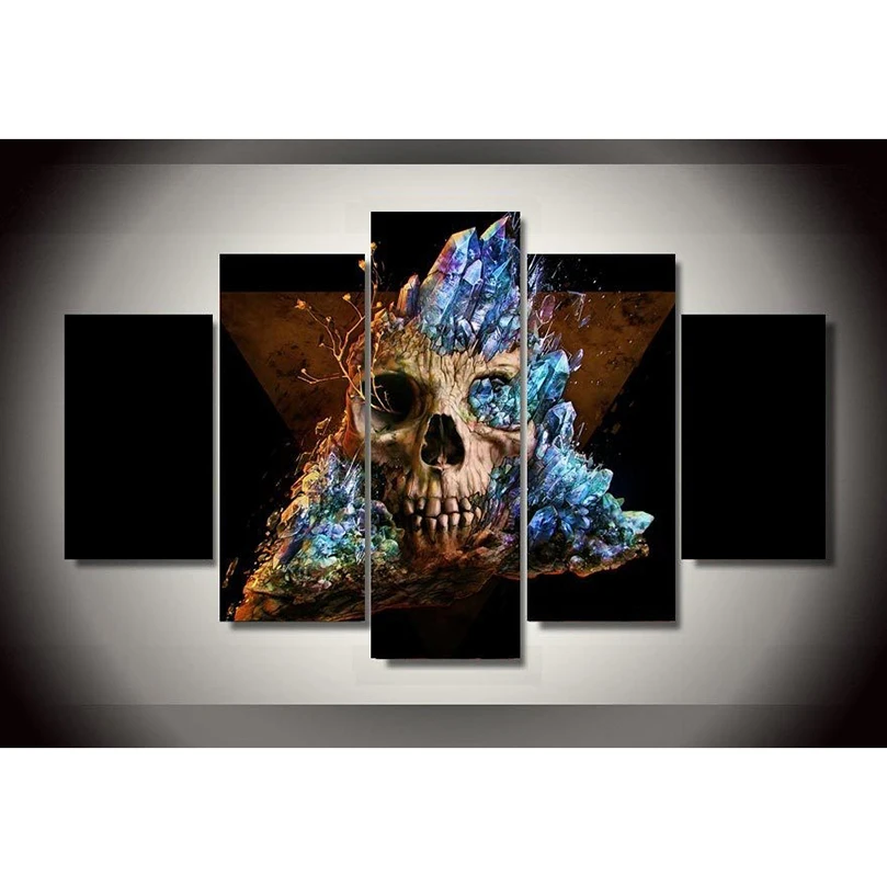 

5 sets/lots Skull crystal diy diamond Painting Cross Stitch picture Rhinestone Diamond Mosaic Full Square Resin crafts HL302