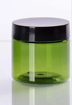 50 г/мл зеленый крем в пластиковой баночке пустые флаконы банки черная белая крышка прозрачные пластиковые бутылки для ванной соль бутылочка для помады - Цвет: Black Cap