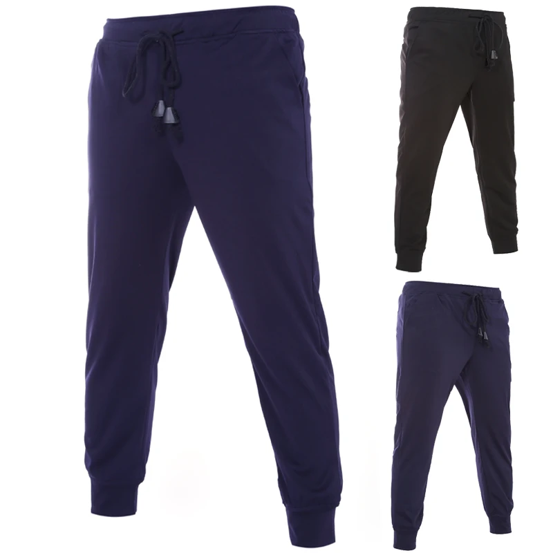 running pants men solid Jogger Sweatpants Elastic Waist Pencil Leggings