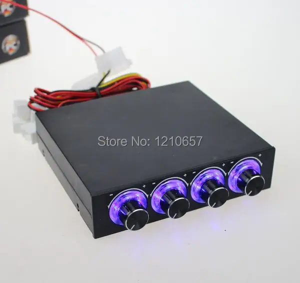 

GDT Fan Controller Hardware Protector Computer Case CPU HDD 4 Channel Fan Blue LED Speed Controller Control Cooling
