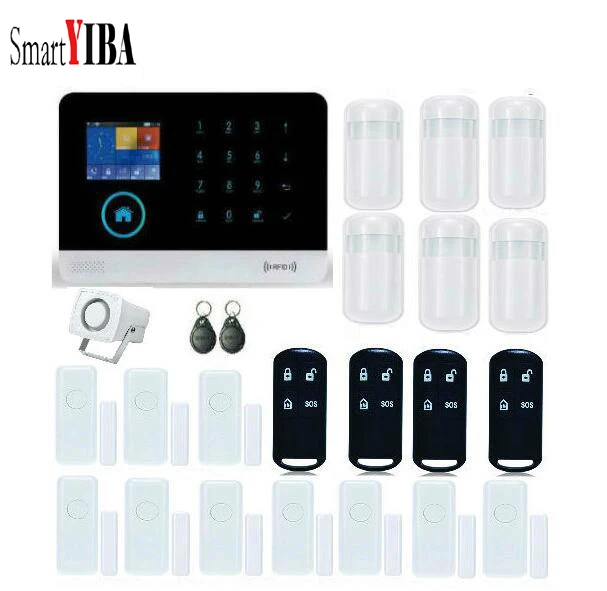 

SmartYIBA SafeFamilyLife Intelligent Security Alarm System Support 2G With Wired Siren APP Remote Control Door Sensor Alarm Kit