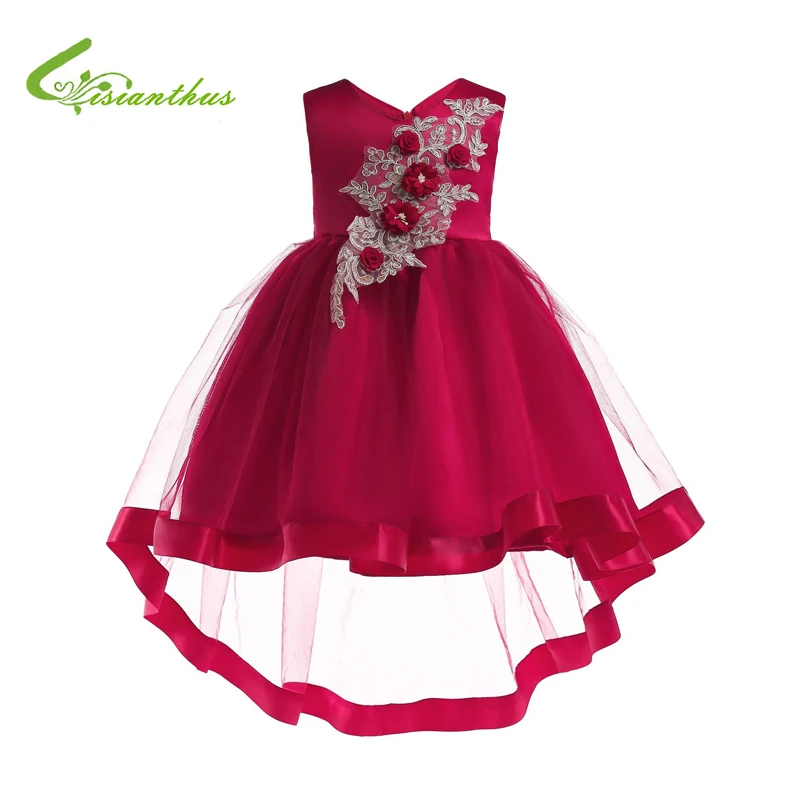 

Princess Flower Girl Dress Summer Tutu Wedding Birthday Party Dresses for Girls Children's Costume Back Bowknot Dress