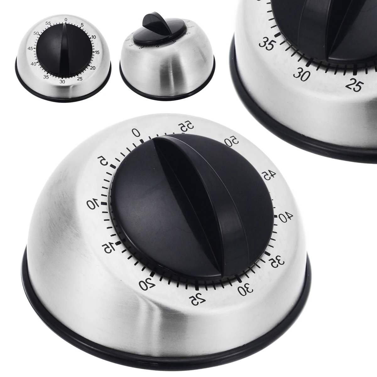 Stainless Steel Kitchen Cooking Timer 60 Minutes Long Ring Bell Alarm Loud Clock For Kitchen Cook Supplies