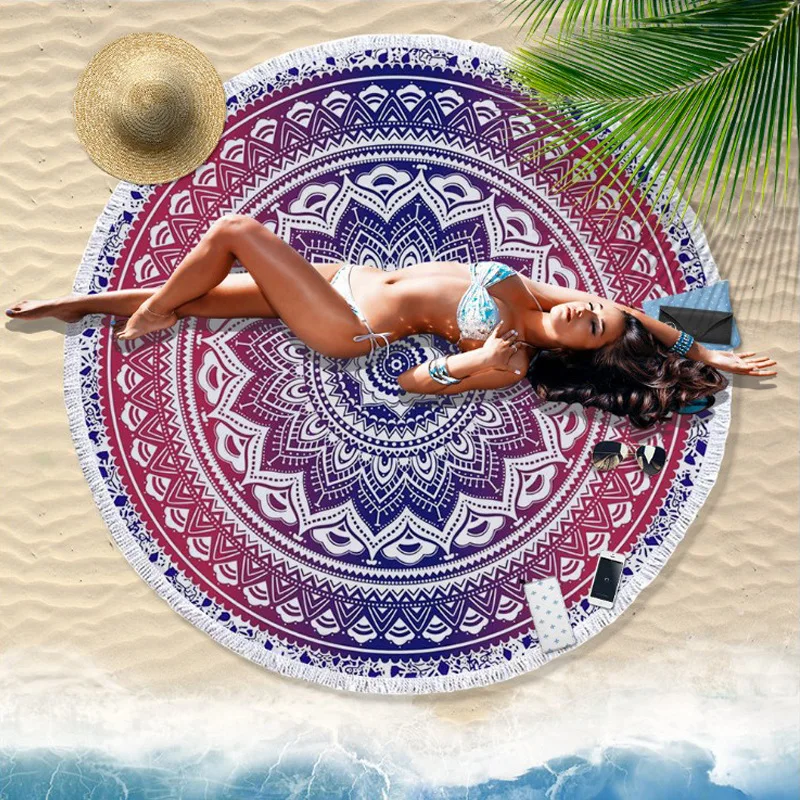 

India macrame exotic tapestry wall hanging witchcraft Mandala religious tapestry sunflower bohemia round carpet yoga mat towel