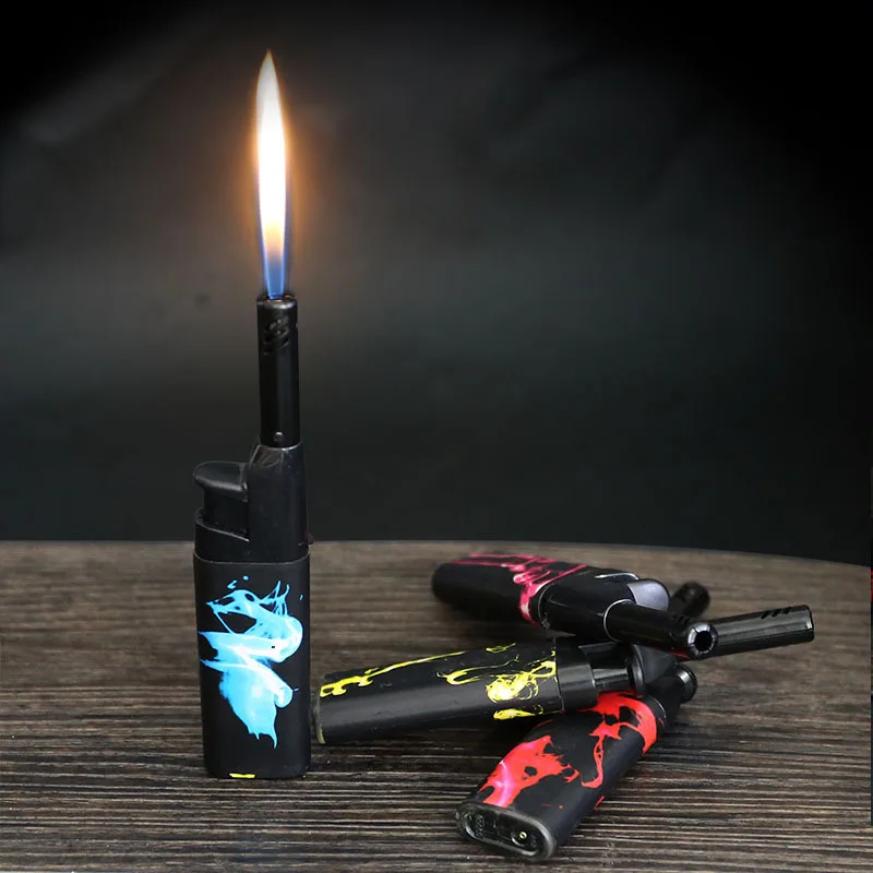 

Open flame lighter long lighter black tube L type lighter extended igniter