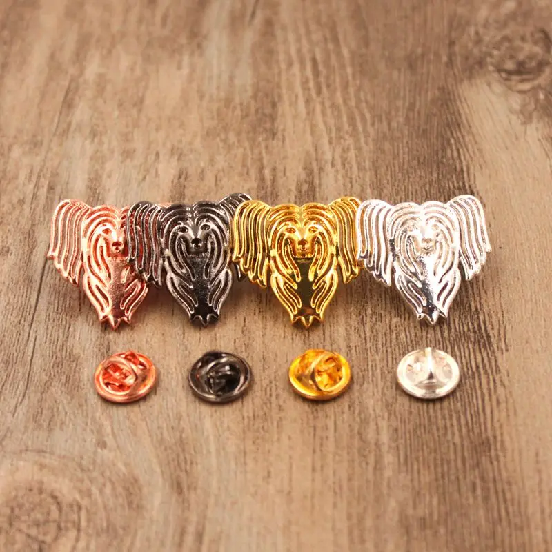 

Mdogm 2019 Chinese Crested Dog Animal Brooches And Pins Wholesale Suit Cute Funny Metal Small Collar Badges For Male Men B106