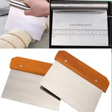 Нержавеющая сталь Гладкий край скребок для торта для пиццы скребок для теста резак кухонный инструмент для муки кондитерских изделий мороженое инструмент для торта весы деревянный