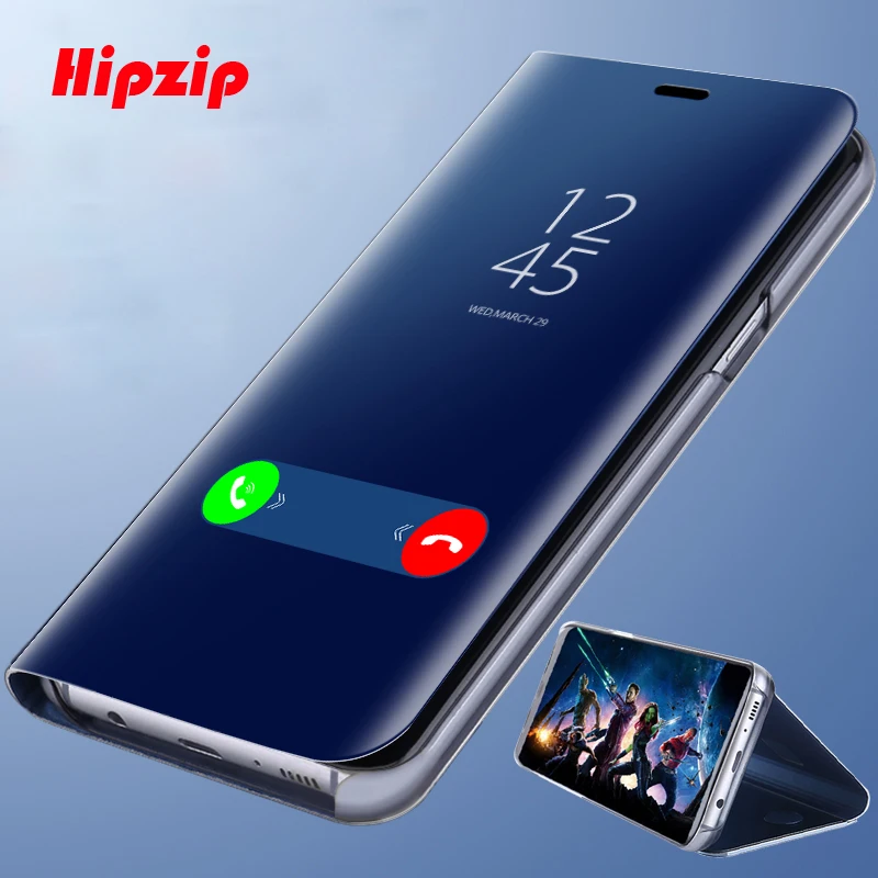 Чехол-книжка для Samsung Galaxy S6 S7 Edge S8 S9 J3 J5 J7 2016 A5 2017 A6 A8 Plus J730FM зеркальный кожаный |