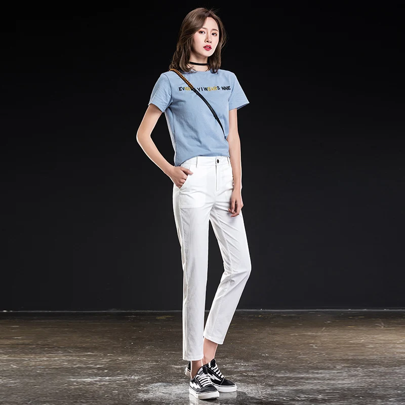 Haren Mujeres Longitud Tobillo Cintura Verano Calidad Pantalones Elasticidad De Alta Nuevas Las 2019 RFqwAWgxzz