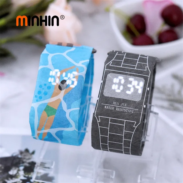MINHIN New Design LED Paper Watches For Women Fashion Waterproof Universal Elect MINHIN New Design LED Paper Watches For Women Fashion Waterproof Universal Elect