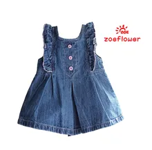Hot 2016 Summer New Arrival Baby Girls Vest Denim Dresses Girls Fashion Jeans Dresses Kids Dress