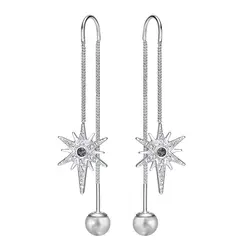 SWA RO 2018 новая звезда кристалл жемчужные серьги Длинные украшения подарки юбилей свадебные женские ювелирные изделия Бесплатная доставка