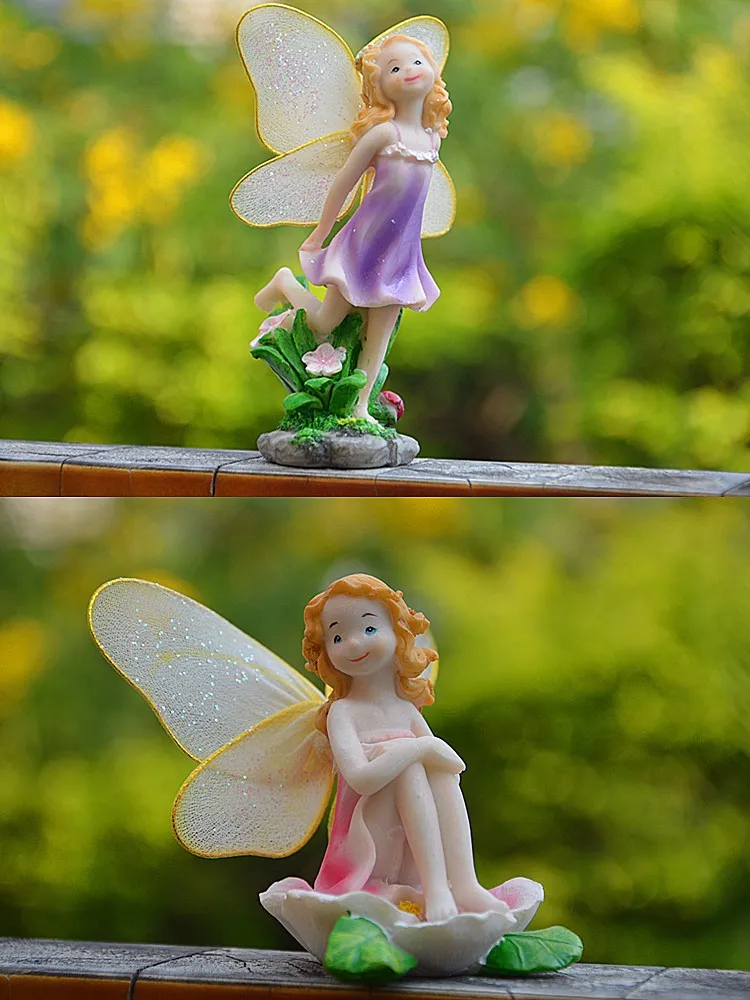 4 шт./компл. цветок ангелы принцессы сказочные миниатюры украшения для сада Изделия из смолы микро орнамент украшения фигурка бонсай Gfits