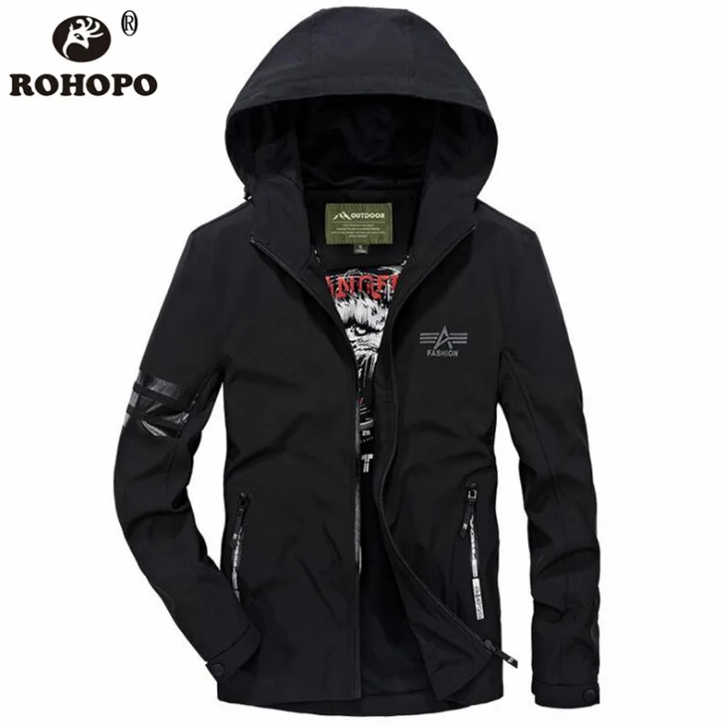 Autumn Jacket Outwear 2019 Male Hooded Korean Casual Windbreaker Black Deep Blue Mesh Leisure Breathable Quick Dry Outwears Man