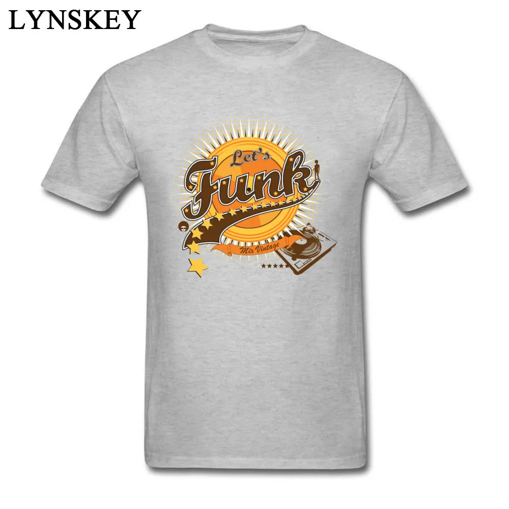 Personalized Tops Shirts New Arrival Round Collar Short Sleeve Let s Funk All Cotton Mens T Shirt Printed On Summer/Fall Tee Shirts Let s Funk grey