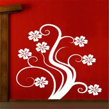 Vintage Style Home Decor Customized Wall Art A Beautiful Treelike Flower Wall Decals Kitchen Refrigerator Wall Stickers