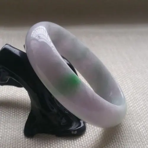 

002014 Certified Grade A Natural Lavender Green Jadeite Jade Bracelet Bangle (A0429)