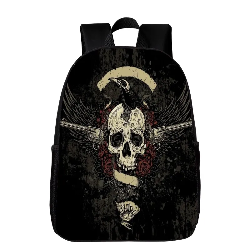 2017 Hot Sale 16 Inches Oxford Printing Skull Women Backpack Kids Baby School Bags Boys Bookbag for Student Bag for Girls Gift bookbags-for-girls