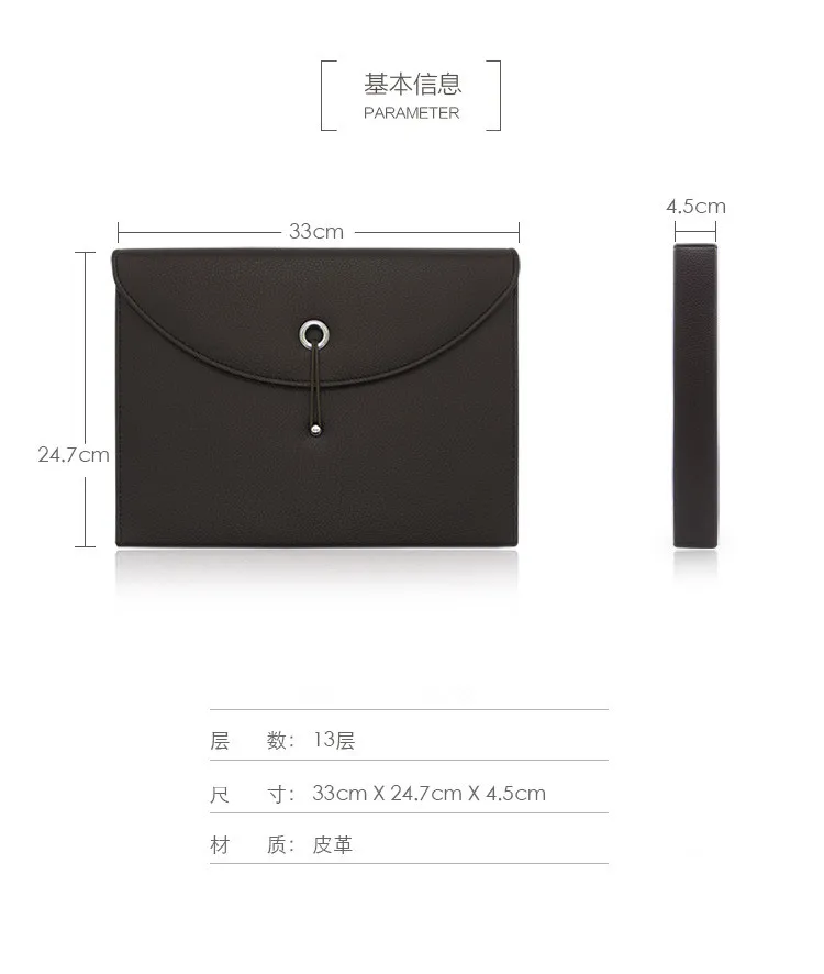 Leather Conference Folder Business File Travel Meeting Holder Daily Office Envelope Organ Bag A4 Size (14)