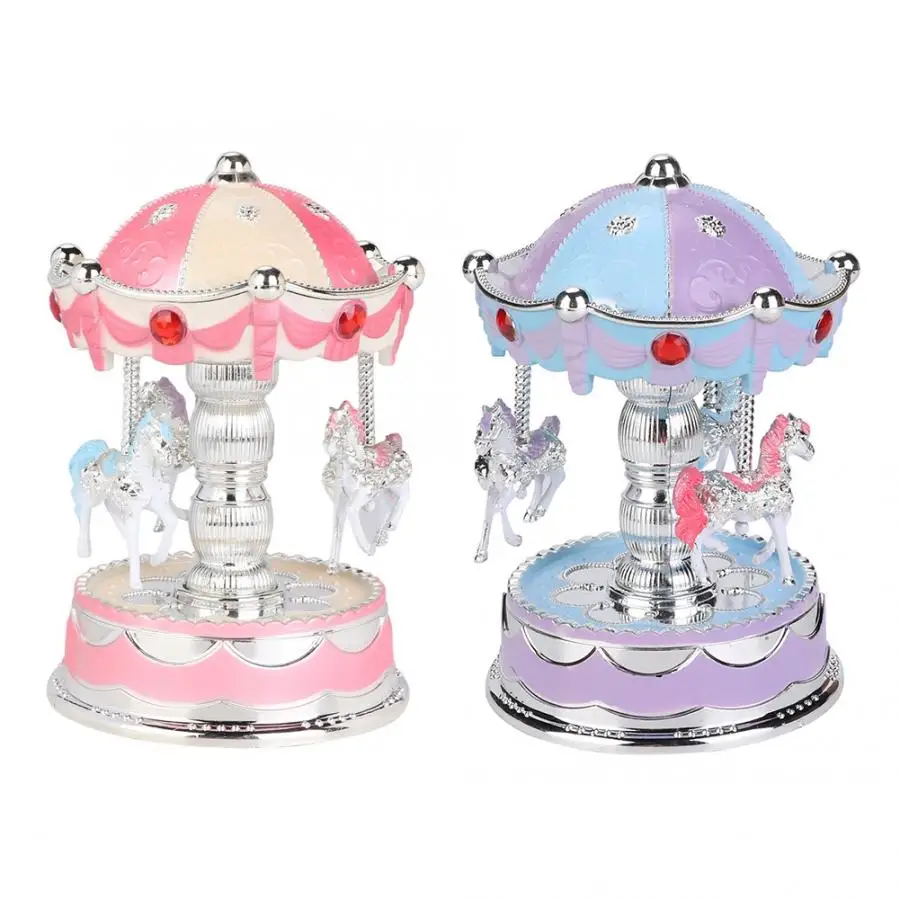 Musical Box Novelty LED Merry-go-round Music Box Carousel Musical Box Desktop Ornament Musical Box Novelty LED Merry-go-round Music Box Carousel Musical Box Desktop Ornament