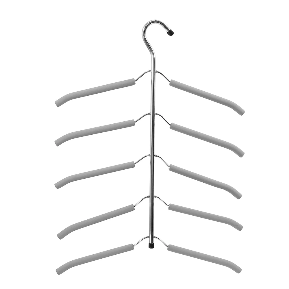 Многослойная вешалка для одежды в форме рыбьей косточки для хранения брюк, вешалка для сушки, многослойная вешалка для одежды для хранения - Цвет: grey