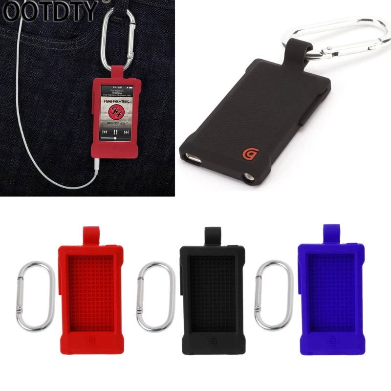 

Silicone Case Protective Skin Cover With Carabiner For iPod Nano 7 Outdoor Sport